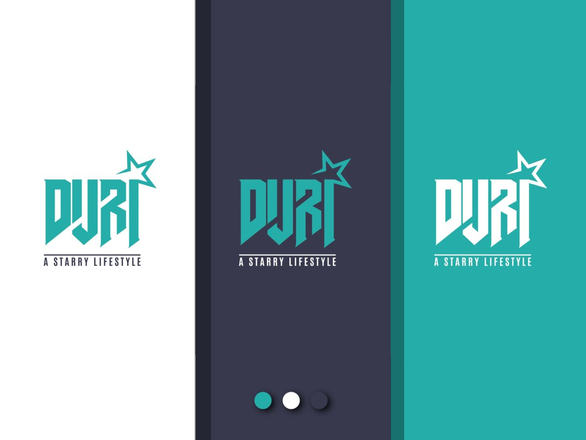 Three vertical panels in white, navy and teal, each with the DJRI logo, a star over the I and the tagline A STARRY LIFESTYLE.