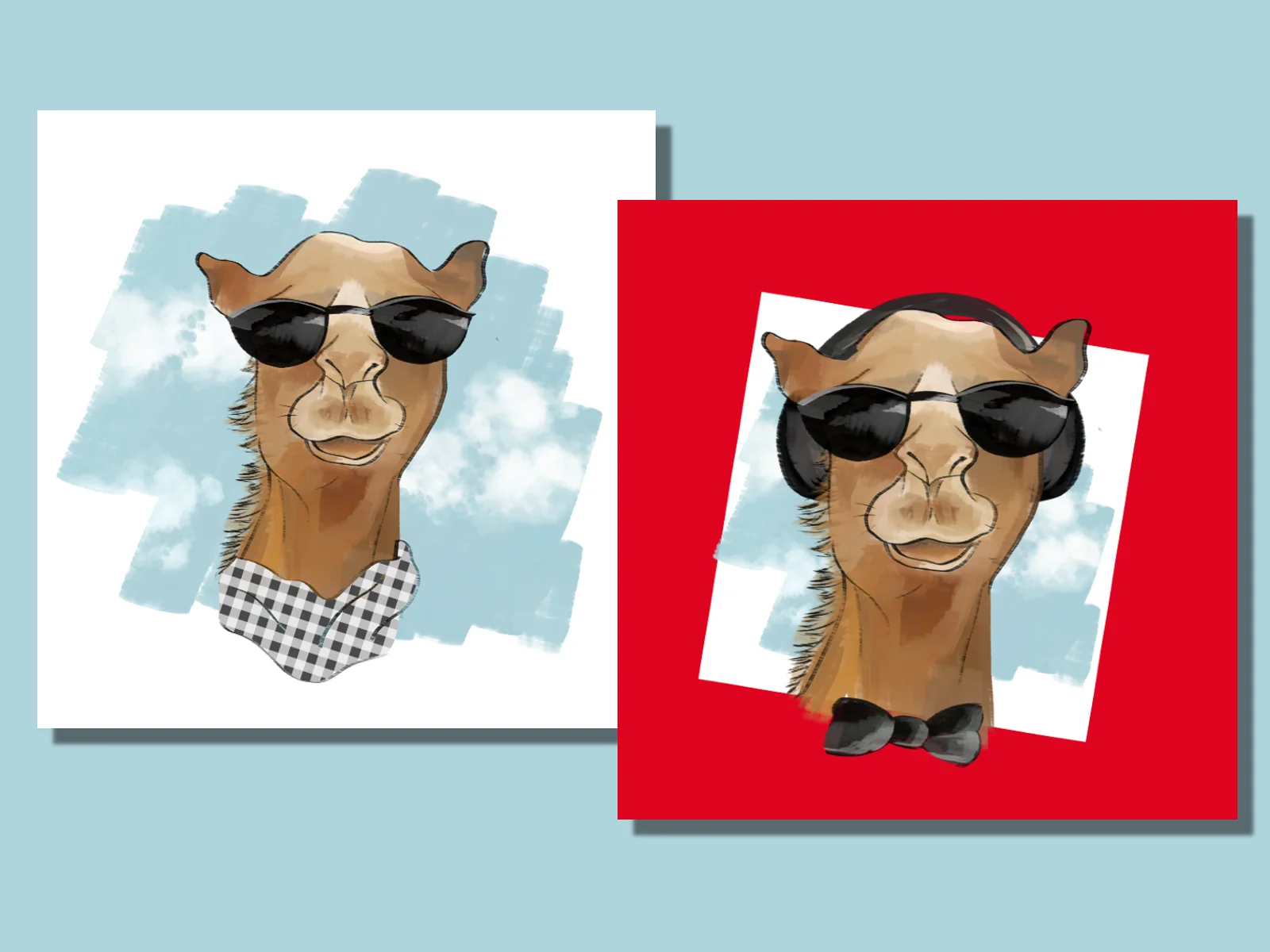 Crayon Style Camel Headshot